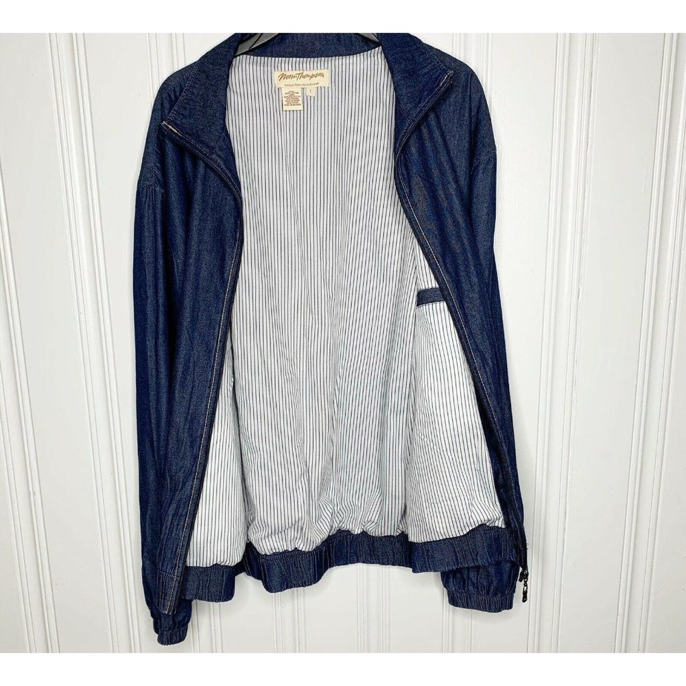 Norm Thompson Blue Denim Full Zip Jacket Large - Picture 3 of 5